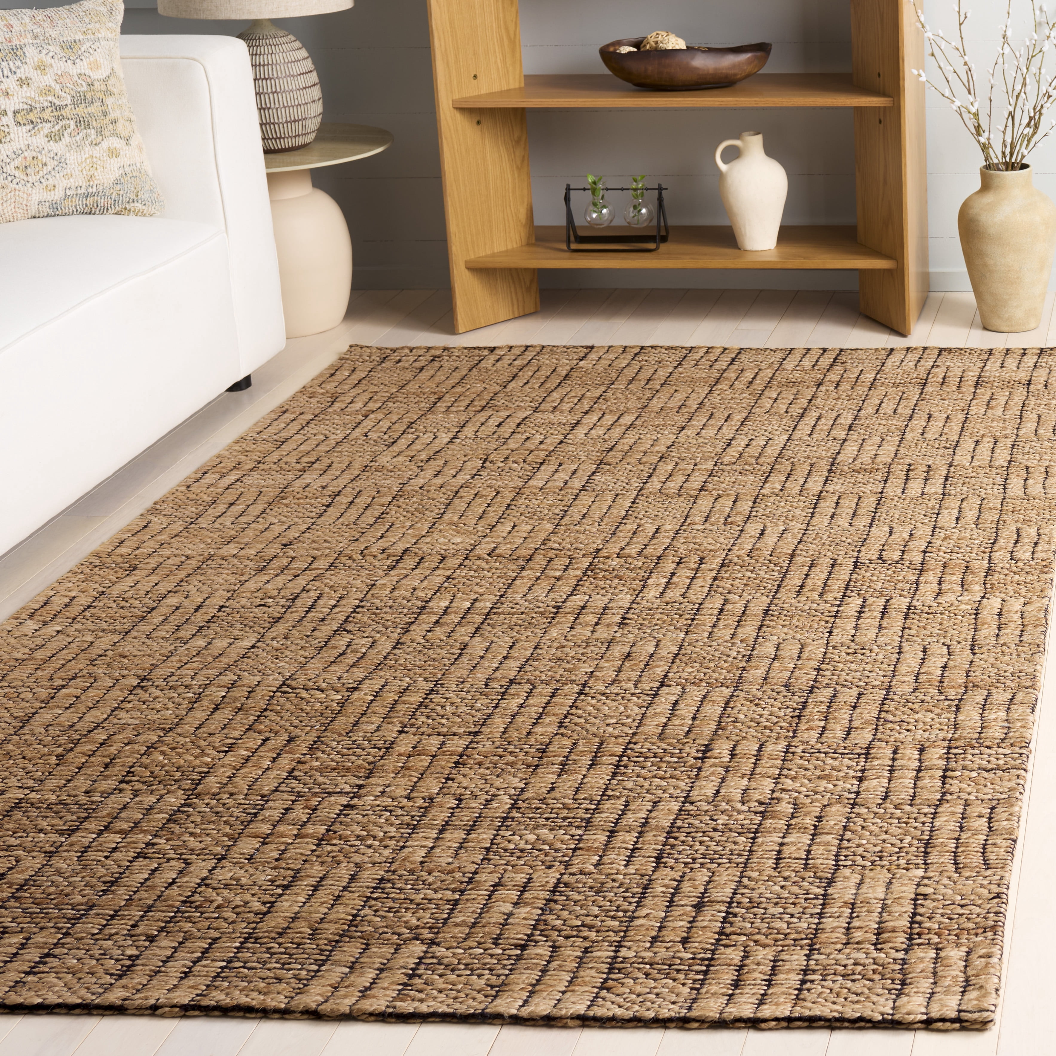 Safavieh Natural Fiber Meryl Geometric Area Rug, Natural/Black, 5' x 8'