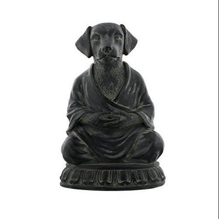 6 Inch Meditation Dog Relaxed Buddhist Resin Statue Figurine