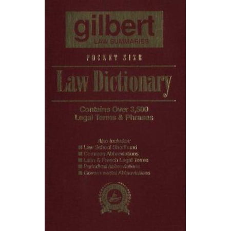Pre-Owned Pocket Size Law Dictionary Burgundy (Hardcover) 0159002567 9780159002568