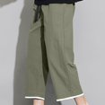 thumbnail image 1 of AherBiu Capri Pants Mens Wide Leg Drawstring Plus Size Loose Pants with Pockets Beach Lightweight 3/4 Shorts, 1 of 7