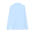 thumbnail image 4 of Only Moment Button Down Shirts for Women Long Sleeve V Neck Polyurethane Fiber Blouses Dressy Casual Work Shirt 2026 Summer Spring Fashion Clothing Blue,S, 4 of 6