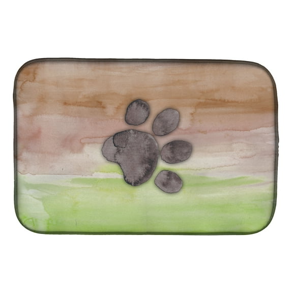 Dog Paw Watercolor Dish Drying Mat