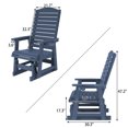 thumbnail image 2 of Mosbrisa HIPS Poly Lumber Patio Glider with Cup Holders, High Backrest and Deep Contoured Seat,  for Outdoor, Porch,  Garden, Navy blue, 2 of 10