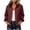 Wine-03, variant on Perfectbot Women's Short Barn Jacket, Button Down Corduroy Collar Rolled Cuff Coat with Pockets