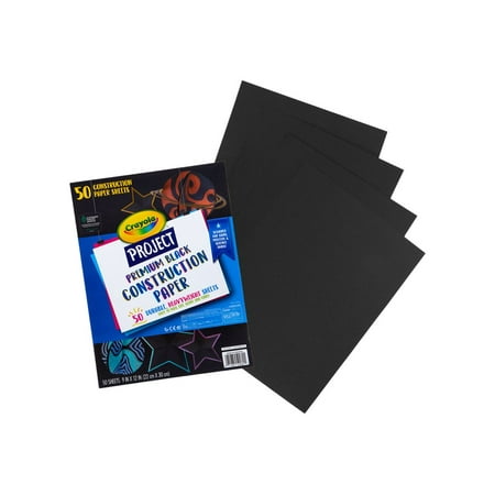 UPC: 0071662500801 | Crayola Project Premium Construction Paper 9 X12 -50 Sheets – Black