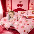 thumbnail image 4 of meiyoeat Sweet Fruit Initial D 7-Piece Twin Bedding,Strawberry Daisy Monogrammed Bedding Comforter Set For Girl,Pink Reversible, 4 of 7