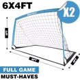 thumbnail image 6 of BOHEN 6x4FT Portable Soccer Goal for Kids Backyard Youth Soccer Goal with Net Ground Stakes with Carry Bag, 6 of 8