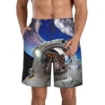 thumbnail image 1 of Balery Astronaut in Outer Space Traje de Baño Estilo Hawaiano para Hombre, Shorts de Secado Rápido con Bolsillos-Large, 1 of 6