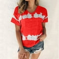thumbnail image 2 of VERUGU Womens Tops Fashion Printed T-shirt Short Sleeve Blouse Round Neck Casual Tops Red S, 2 of 4