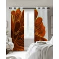 thumbnail image 3 of Burnt Orange Blackout Curtains 54 Inches Long for Bedroom, Sparkle Gold Stained Floral Flower Art Thermal Insulated Room Darkening Black Out Window Curtain Panels Grommet Drapes for Living Room, 3 of 8