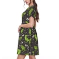 thumbnail image 2 of Rateoe Dinosaur Skeleton Pattern Women’s Short Sleeve Dress – Casual Elegant Summer A-Line Dress for Everyday Wear, 2 of 6