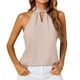 thumbnail image 2 of Camiseta Sin Mangas Para Mujer, Transpirable, Correa Trasera, Cuello Halter, Camiseta Sin Mangas, Poliéster Suave, Corte Suelto Para Viajes YLSHRF Albaricoque S, 2 of 6