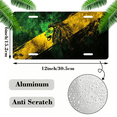 thumbnail image 2 of 1 Pcs 2D Flat License Plate Covers & Frames, Lion on Jamaican For Decorative Front, Waterproof For Decoration Aluminum License Plate Covers & Frames Cover For Men Women, 12" X 6", 2 of 7