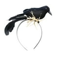 thumbnail image 3 of Vikakiooze Halloween Party Decorations, Halloween Exaggerated Mori Tie Crow Headband Ghost Festival Personality Accessories Feather Black Crow Hair Accessories, 3 of 7