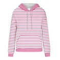 thumbnail image 5 of DDAPJ pyju Womens Pullover Hoodie Striped Hooded Sweatshirts Stylish Casual Hoody Tops Kangaroo Pocket Pullover Hoodies Pink M, 5 of 6