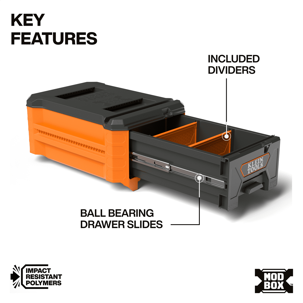 Klein Tools MODbox Compact Single Drawer, Half Width