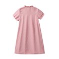 thumbnail image 3 of Spazoro Kids Girls Dresses, New Style Solid Color Short Sleeve Round Neck Princess Dress for Child Girls Pink Size 11 T, 3 of 7