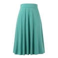 thumbnail image 4 of Landzoo Women's Solid Lightweight Flare Midi Pull On Closure Skirt Comfortable Casual Women's Skirt, 4 of 7