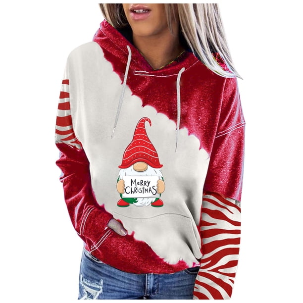 Sudadera para Mujer Cuello Redondo Sudaderas Moda Estampado Pullover Tops Manga Larga Blusa Con Capucha Odeerbi ODB-5