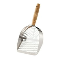 YiJuHui 1pcs Stainless Steel Cat Litter Scoop with Fine Mesh Sifter, Heavy Duty Poop Shovel for Odor Control, Non-Stick Easy Clean Litter Box Accessory for Pets A