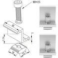 thumbnail image 2 of Paquete de 6 soportes de montaje para paneles solares, soportes fotovoltaicos de prensa lateral tipo Z, altura 30mm, 2 of 5