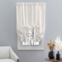 Ricardo Grasscloth Lined Rod Pocket Tie-Up Panel