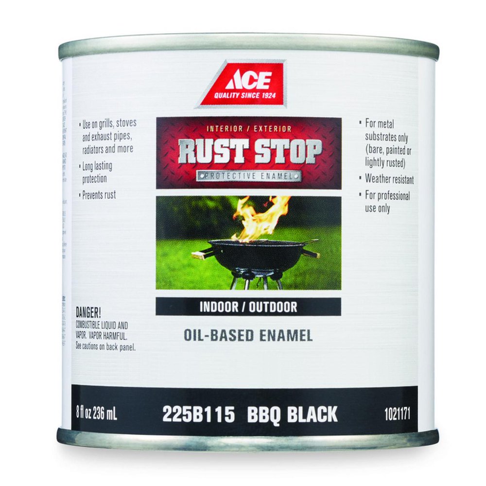 Ace Rust Stop Indoor and Outdoor Gloss BBQ Black OilBased Enamel Paint