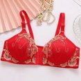 thumbnail image 5 of QLEICOM Everyday Bras for Women, Women's Comfort Lift Wirefree Bra Thin Large Size Breathable Gathered Underwear Non-steel Bra Daily Brass No Underwire Red Cup 38/85BC, 5 of 5