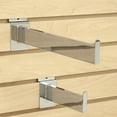 thumbnail image 4 of 12" Slatwall Rectangular Tube Straight Arm Faceout Hook, Chrome, 2 Pack, 4 of 4