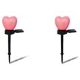 thumbnail image 4 of Naiovety Jardín Patio Patio Luz de estaca solar Camino al aire libre Lámpara LED en forma de corazón Decoración Suministros de iluminación Rosado 2Conjunto, 4 of 6