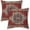 Red, variant on Boho Pillow Covers 18x18, Burnt Orange Yellow Ethnic Design Outdoor Decorative Throw Pillows for Couch, Fall Carpet Pattern Decor Cushion Cover 2 Pcs Farmhouse Linen Pillowcase for Bed Car Safa