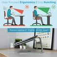 thumbnail image 6 of Macally Laptop Stand for Desk - Aluminum Laptop Riser Stand for Desk - Ergonomic Laptop Holder Mount - Use as Macbook Stand (Pro/Air) or Notebook Computer Stand between 10 to 17.3 Inches - Silver, 6 of 9