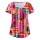 thumbnail image 4 of Gibobby Camiseta de Manga Corta con Cuello en V Camiseta suelta informal con cuello en V para mujer, blusa manga corta con estampado(Rosa,XL), 4 of 5