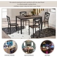 thumbnail image 3 of 5-Piece Industrial Wooden Dining Table Set for 4 Rectangle with Metal Frame and 4 Ergonomic Chairs,Brown, 3 of 8