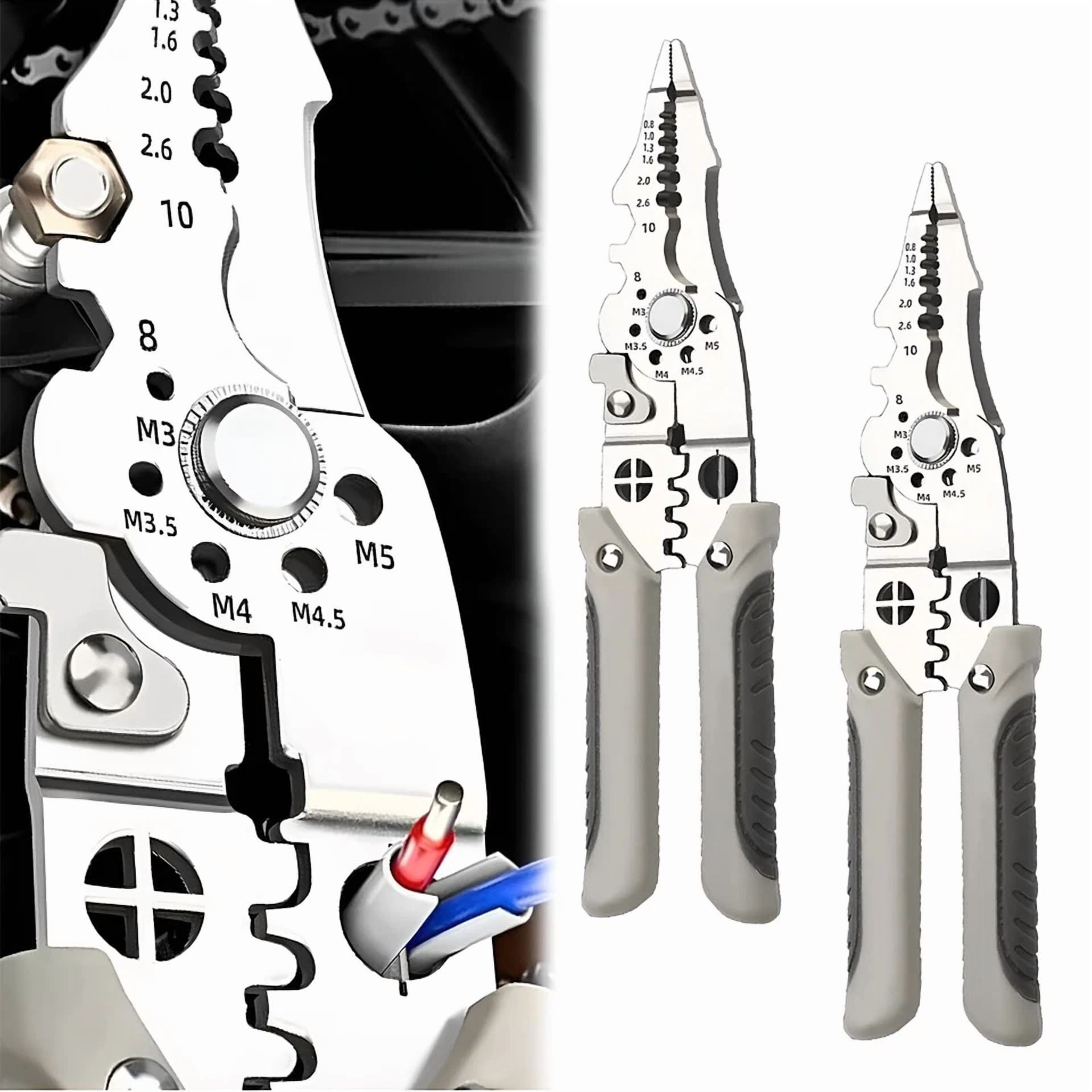 PRIME - 2 Pack Upgrade Wire Crimper Tool Multifunction Wire Stripper Cable Cutter Pliers