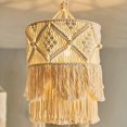 thumbnail image 3 of Dserhfy Boho Braided Lampshade Handmade Macrame Bohemian Lamp Shade Cotton Rope Hanging Lamp Shade for Bedroom Living Room Decor, 3 of 8