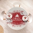thumbnail image 3 of Ambesonne Christmas Fitted Round Tablecloth, Sketchy Doodles, 36"- 40" Diameter, White Red Coral, 3 of 4