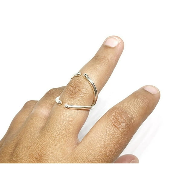 SS DESIGNS Sterling Silver Wire Splint Ring for PIP or DIP Joints | Adjustable Arthritis Ring | RA Rheumatoid Arthritis Finger Splint | Minimalist Joint Support Ring