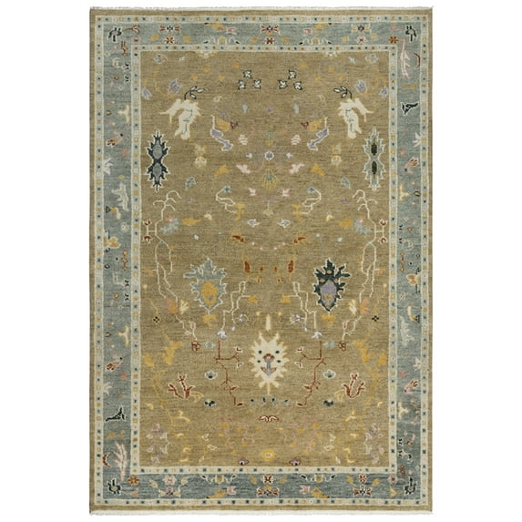 Gatney Rugs Davidson Area Rug ENV965 Taupe/Gray Petals Bulbs