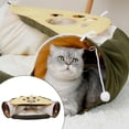 thumbnail image 4 of Cat Tunnel Hideout House With Scratching Ball for Indoor Cats Green, 4 of 8