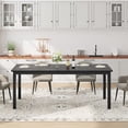 thumbnail image 3 of 78.7-Inch Long Dining Table for 6-8 People, Modern Industrial Kitchen Table with Sturdy Metal Legs and Round Corners, Large Rectangle Table for Dining Room or Workspace, Black, 3 of 5
