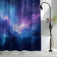 thumbnail image 2 of Abstract Blue Purple Galaxy Fabric Shower Curtain Starry Night Washable Shower Curtains for Bathroom, Waterproof Bath Curtain with Hooks Home Decor 36x72in, 2 of 8