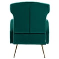 thumbnail image 2 of Luccalily Accent Velvet Wingback Sofa Chair,Upholstered Leisure Accent Living Room Chair,High Wingback Comfy Armchair with Golden Metal Legs,Mid-Century Modern Velvet Chair for Living Room, Bedroom, 2 of 11