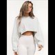 thumbnail image 4 of Sudaderas de Larga con Globo para Mujer, Sudaderas , Cuello Redondo Extragrande Gris L, 4 of 8