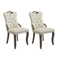 thumbnail image 2 of Hassch Upholstered Dining Chairs Set of 2, Vintage Accent Side Chairs with Button Tufted Back, Nailhead Trim, Solid Wood Legs, for Kitchen & Dining Room (Beige), 2 of 10