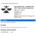 thumbnail image 2 of Rear Brake Pad Set - Compatible with 2003 - 2005 Land Rover Range Rover - Raybestos, 2 of 2