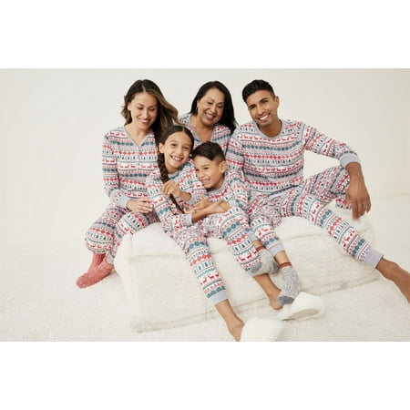 Baozhu Family Matching Reindeer Print Christmas Sleepwear Pajamas Set, 2 Piece (Women's S-3XL)