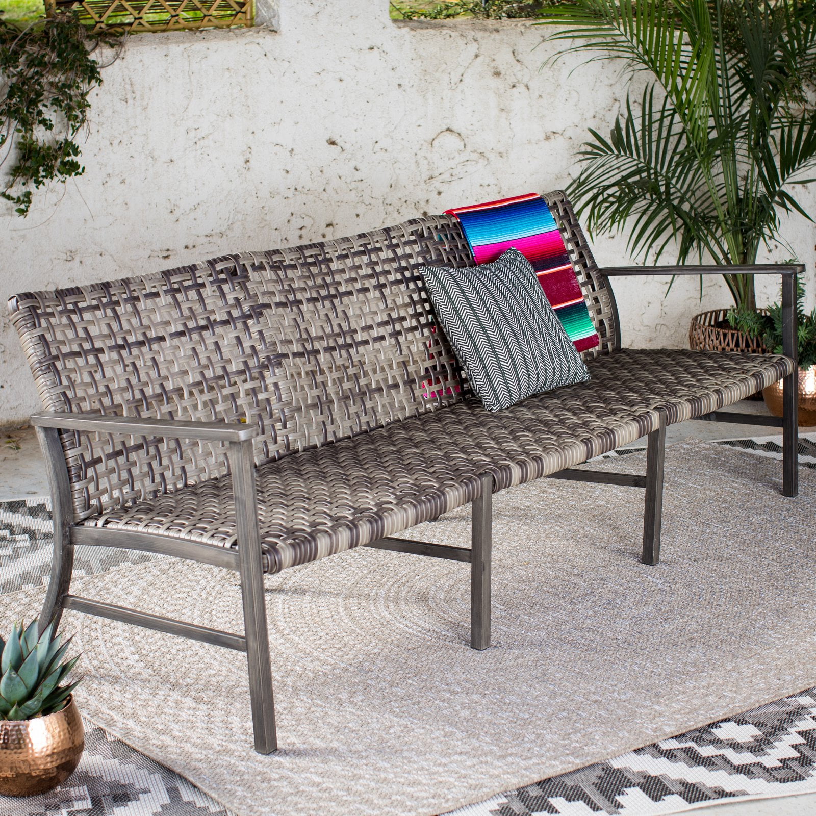 Belham Living Eastport Open Weave All Weather Wicker Sofa