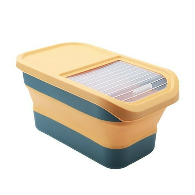 Billuyoard Caja de almacenamiento plegable de ABS para alimentos para perros y granos, con tapa y sellado. Almacenamiento y organización del hogar tipo+2