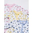 thumbnail image 2 of Luvable Friends Baby Girl Cotton Preemie Snap Sleep and Play 3pk, Floral, Preemie, 2 of 5